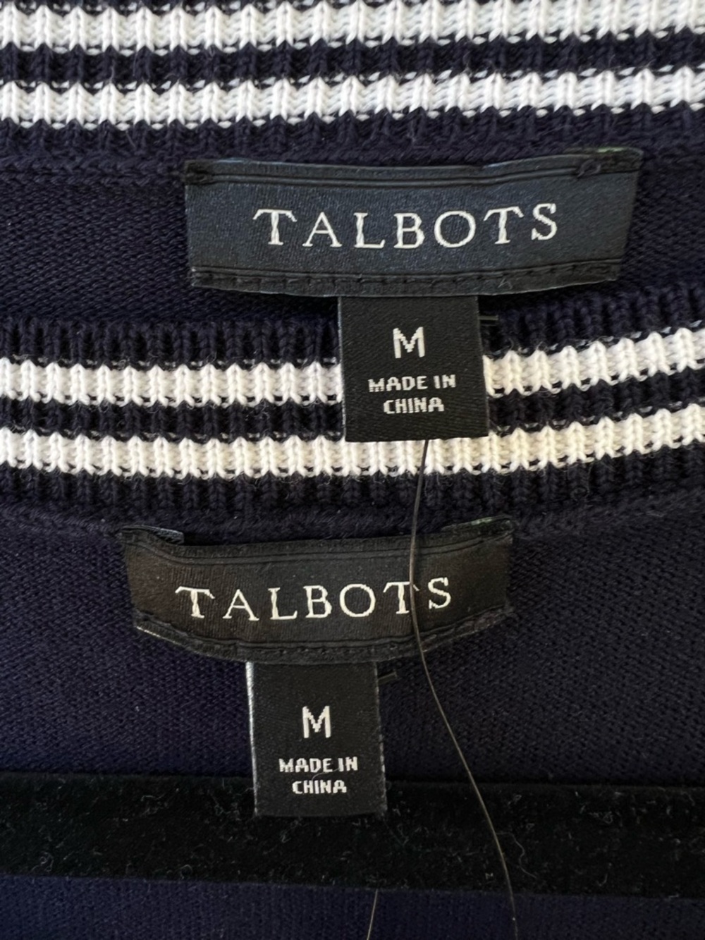 2-PC Nautical Anchor Cardigan Set Twinset Navy Crew Neck Sweater M NWT Talbots - Picture 8 of 12